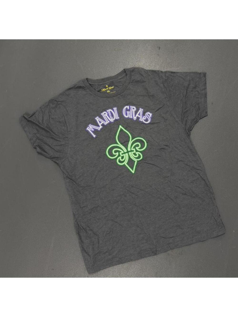 Mardi Gras Men's Grey and Black Tshirt